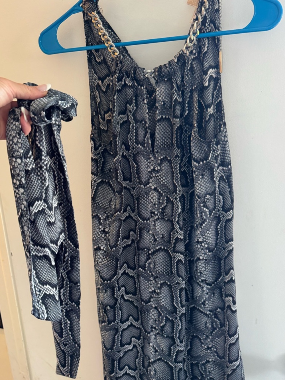 Michael Kors snakeskin print halter dress
